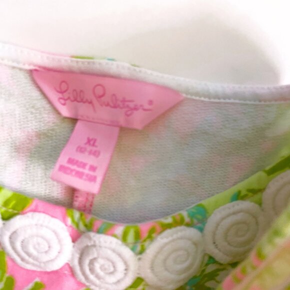 Lilly Pulitzer x Jane Goodall Girls Green Pink Shift Dress, Size 12/14 (XL) - Picture 4 of 5
